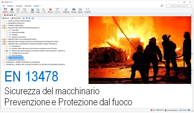 EN 13478:2008 Sicurezza del macchinario - Prevenzione e protezione dal fuoco - File CEM