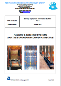 Racking & shelving systems and the european machinery directive
