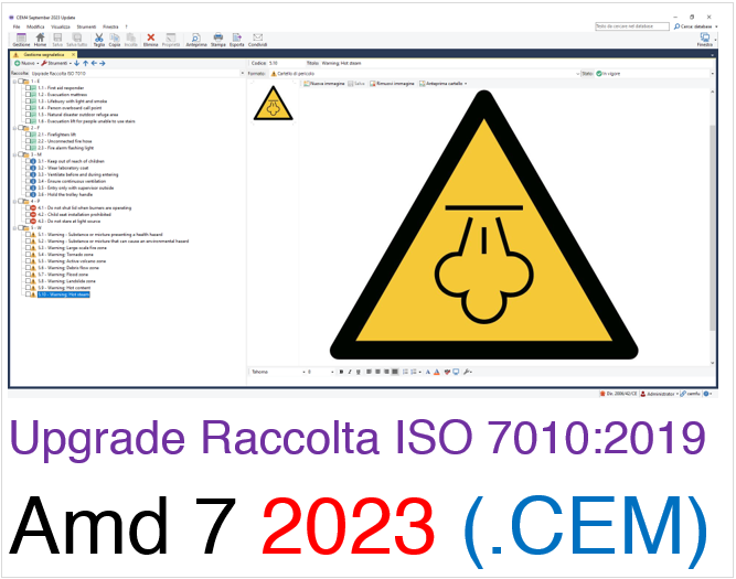 Upgrade segnaletica ISO 7010:2019 Amd 7 2023 | File CEM