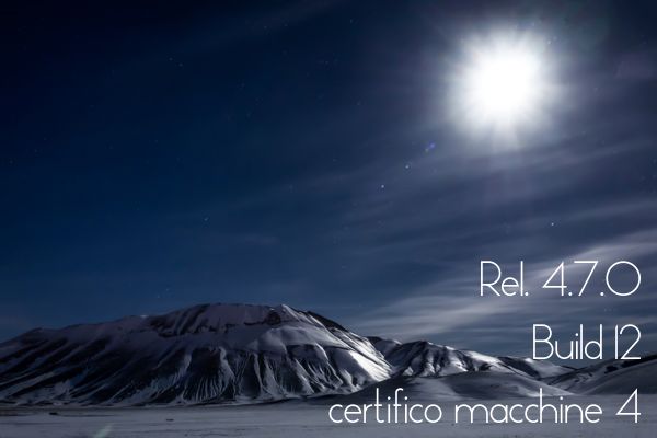 Certifico Macchine 4 (Rel. 4.7.0 Build 12) Patch 01 "Eclipse" 