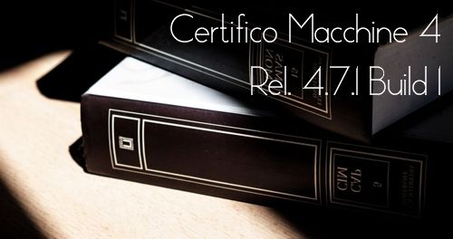 Certifico Macchine 4 (Rel. 4.7.1 Build 1) Patch 08 "Books"